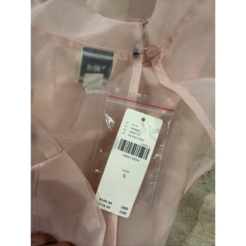 Maeve Sheer Long-Sleeve High-Neck Blouse NWT SIZE S